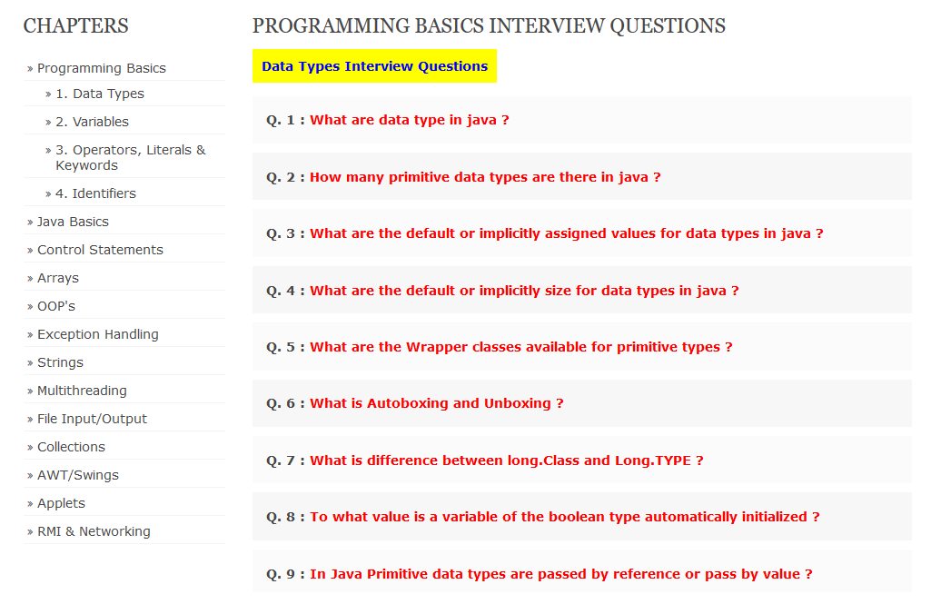 Java Interview Questions by Deepak Smart Programming